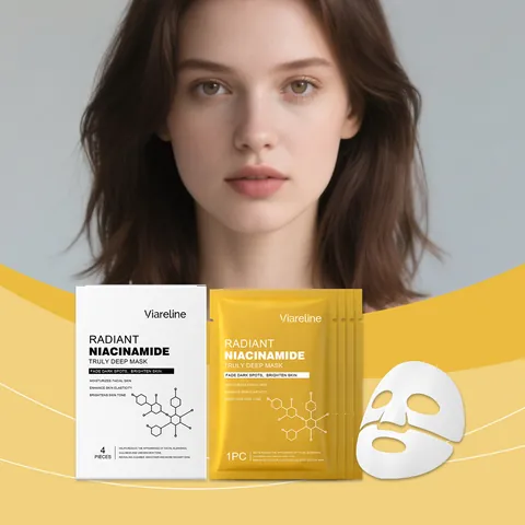 VIARELINE Masque Facial Éclaircissant à la Niacinamide Hydratation Profonde Lissant Nourrissant Masque de Soin du Visage Éclatant