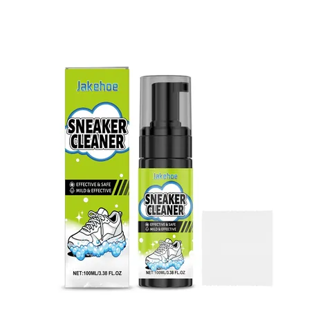 Jakehoe Sneaker Cleaning Kit Rinse-Free Foam Cleaner For White Shoes Stain Removal With Microfiber Towel Shoe Care Set