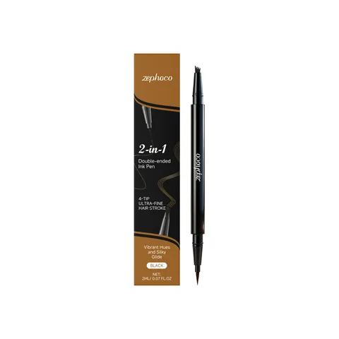 Zephoco 2-in-1 Matita Sopracciglia Doppia Punta 4-Tip Punta Fine Impermeabile Lunga Durata Trucco Naturale Matita Sopracciglia