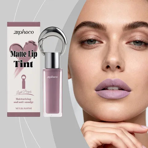 ZEPHOCO Hellviolett Matt Seidig Lippentönung Luftiger Nebel Langanhaltend Feuchtigkeitsspendend Wasserfester Flüssiger Lippenstift