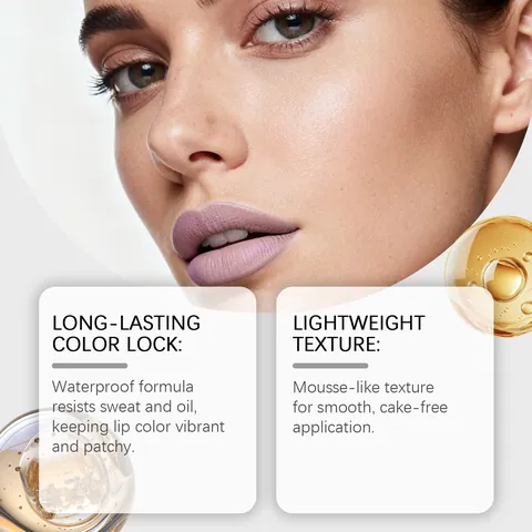 ZEPHOCO Hellviolett Matt Seidig Lippentönung Luftiger Nebel Langanhaltend Feuchtigkeitsspendend Wasserfester Flüssiger Lippenstift
