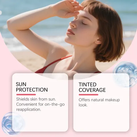HOYGI Protector Solar con Color Fresa FPS Porcelana Hidratante Refrescante Crema de Protección Solar Facial Diario