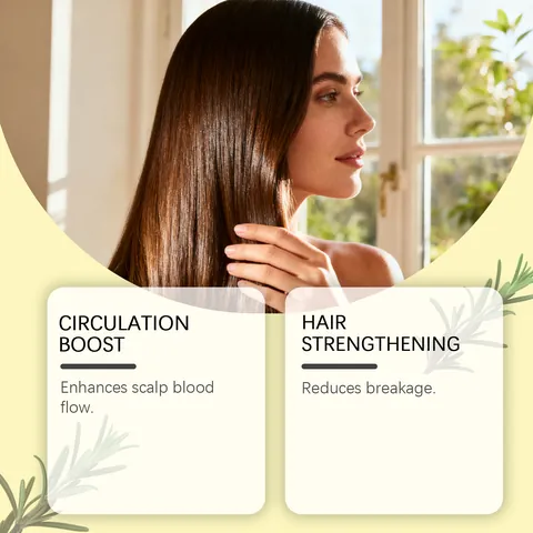 Huile Capillaire au Romarin et Ricin Hoegoa Et Masseur de Cuir Chevelu Soin Nourrissant Pour Des Cheveux Lisses Et Brillants