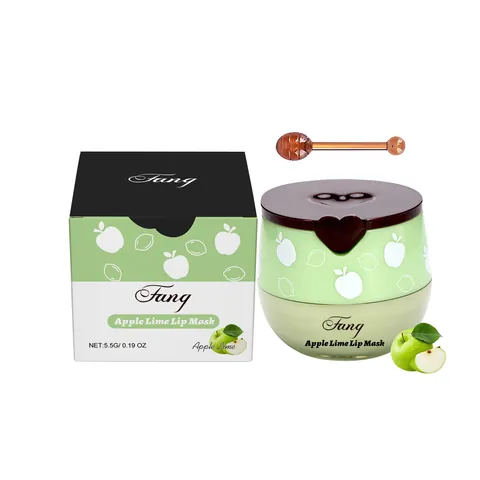 Apfel Limette Feuchtigkeitsspendende Lippenmaske Pflegendes Lippenbalsam Set Mit Herzdekor Deckel Und Löffel Für Die Tägliche Lippenpflege