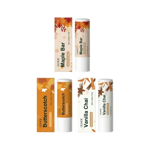 OUHOE Seizoensgebonden Voedende Lippenbalsem Hydraterend Butterscotch Vanilla Chai Maple Bar Lippenverzorging voor Droge Lippen