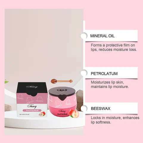 Perzik Lippenmasker Hydraterend Voedend Vervaagt Lippenlijntjes Roze Pot Met Applicator Huidverzorging Vrouwen