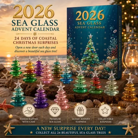 Calendario de Adviento de Árbol de Navidad 2026 Vidrio de Mar Acrílico Cuenta Regresiva Caja Ciega Adornos de Navidad Decoración