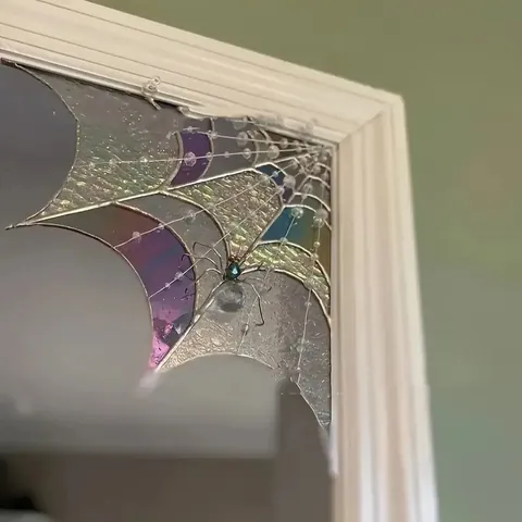 Halloween Spinnennetz Ecke Dekor Acryl Buntglas Stil Gothic Türrahmen Fenster Ornament Für Home Party Dekoration
