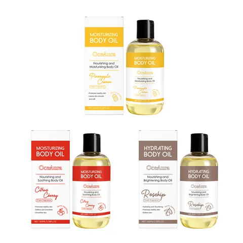 OCEAURA Aceite Corporal Hidratante Para Piel Seca Aroma Escaramujo Piña Cítricos Cereza Hidratante Iluminador Cuidado Corporal Mujer
