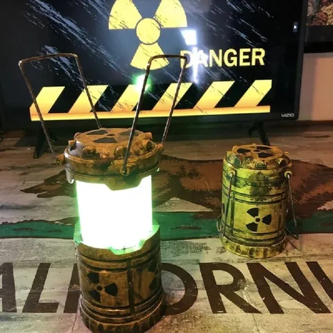Lanterna Reattore Nucleare in Miniatura Ornamento da Scrivania LED Lampada Fusion Core Stile Wasteland Per Decorazione Casa