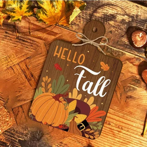 Farmhouse Wood Hello Fall Pumpkin Sign Harvest Table Decor Rustic Fall Plaque With Stand Thanksgiving Home Party Ornament
