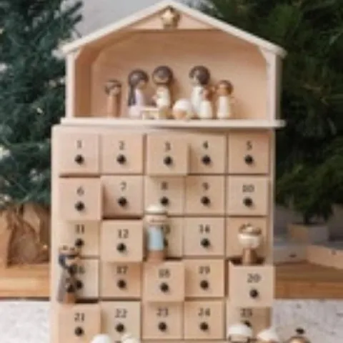 Calendario Avvento Natività in Legno Con Venticinque Cassetti The Rescuer Conto alla Rovescia Natale Ornamento Religioso per Casa
