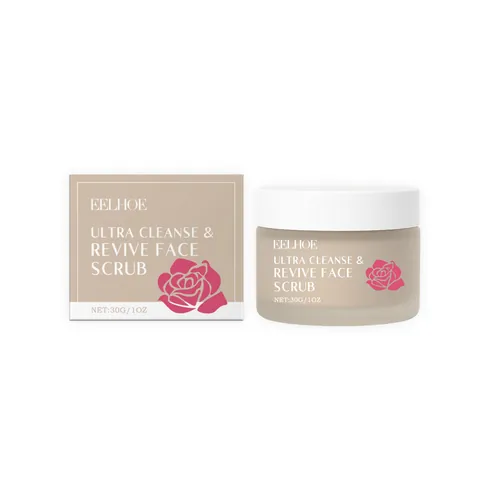 Rose Face Scrub Gentle Exfoliating Cleanser Moisturizing Facial Skin Care Purifying Walnut Shell Powder Sea Salt Face Scrub