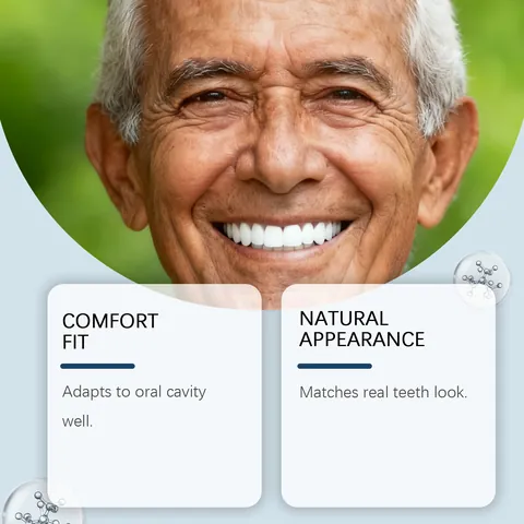 Feimuko Resin Denture Repair Set Natural Look Comfort Fit False Teeth With Gutta Percha Beads For Adults Home Oral Care Kit