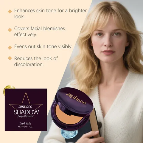Zephoco Correcteur Teint Foncé Hydratant Couverture Lisse Pour Imperfections Du Visage Et Décoloration Texture Crémeuse