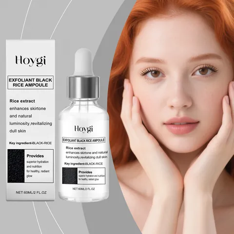 Hoygi Black Rice Exfoliant Ampoule Serum For Face Gentle Skin Brightening Pore Cleansing Hydrating Essence For All Skin Types