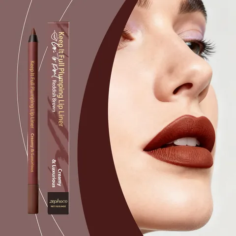 Zephoco Reddish Brown Lip Liner Pencil Plumping Matte Natural Contour Lip Makeup Creamy Luxurious Texture For Women
