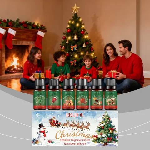 EELHOE Kerst Geurolie Set Vakantie Geuren Huis Luchtverfrisser Aromatherapie Cadeau Set Langdurig