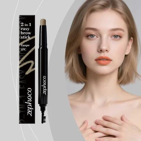 ZEPHOCO 2-in-1 Matita per Sopracciglia a Doppia Estremità Taupe Stick per Sopracciglia Con Pennello Strumento Trucco Occhi