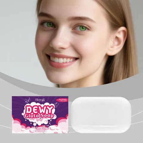 HOYGI Dewy Gluta Soap With Glutathione Niacinamide Collagen For Face Body Gentle Cleansing Brightening Moisturizing Skin Care