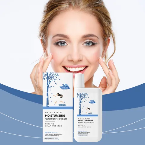Hanchobit Crema Solar Hidratante de Abedul SPF 50 PA Refrescante Control de Aceite Protección Solar para Rostro y Cuerpo