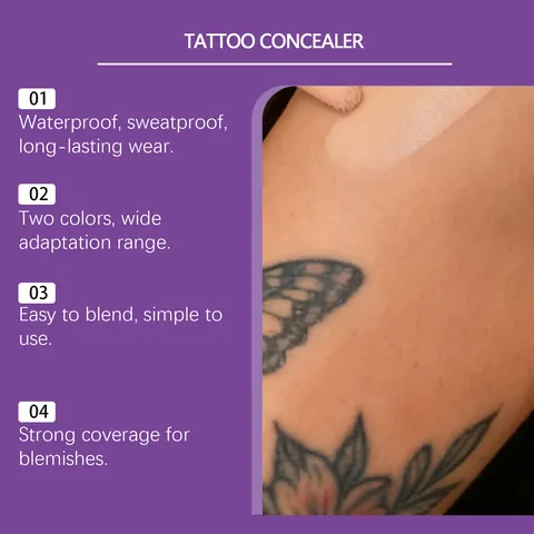 Dual Color Tattoo Concealer Set Waterproof Long Lasting Full Coverage Body Makeup For Scars Birthmarks Skin Blemishes