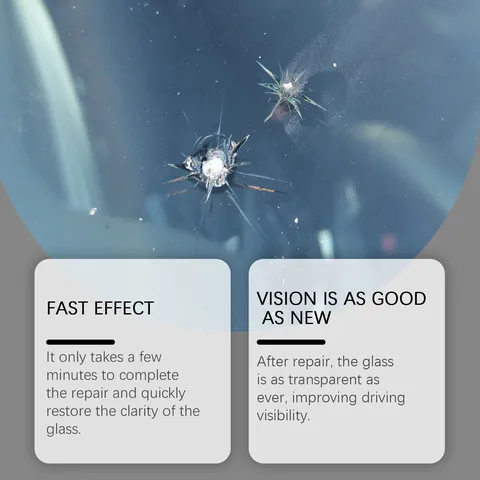 Professional Windshield Crack Repair Kit For Car Glass Restoration UV Adhesive Resin With Scraper Curing Film Clear Vision