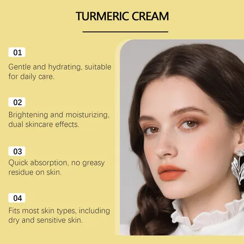 Turmeric Moisturizing Face Cream Brightening Hydrating Face Lotion For Daily Nourishing Skin Care Smoothing Skin Texture