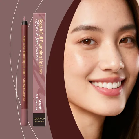 ZEPHOCO Crayon à Lèvres Repulpant Mat Lisse et Crémeux Contour des Lèvres Maquillage Naturel Longue Tenue pour Femmes 5 Nuances