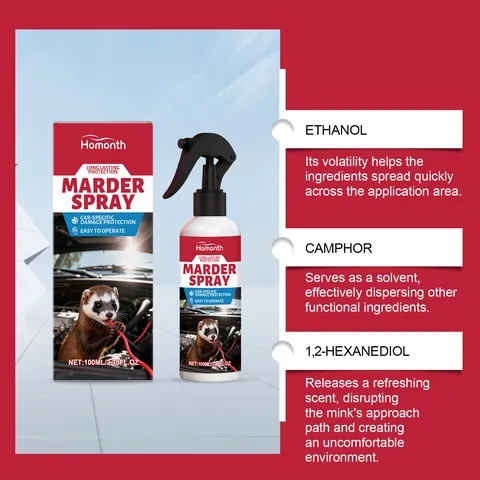 HOMONTH Marder Spray Knaagdier Afweermiddel Effectief Voor Automotor Magazijn Outdoor Langdurige Beschermende Dierenspray
