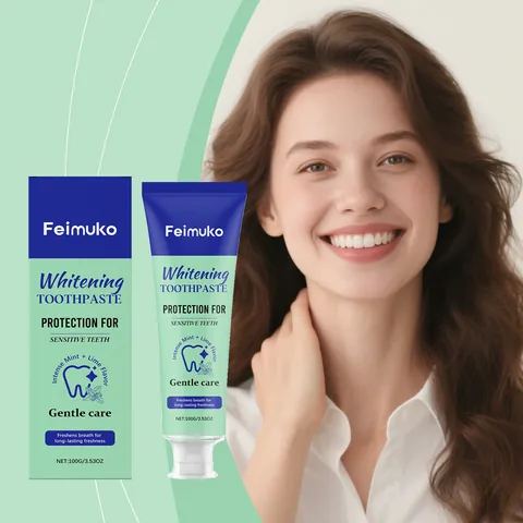 Dentifrice Blanchissant Feimuko Protection des Dents Sensibles Nettoyage Doux Goût Menthe Citron Vert Soins Dentaires Quotidiens Haleine Fraîche