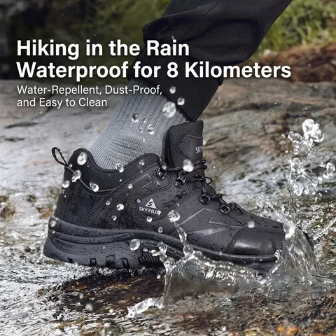 Professional Men Waterproof Hiking Shoes Anti-Slip Wear Resistant Lightweight Outdoor Trekking Climbing Sneakers Sky Pilot Sports Athletic Boots