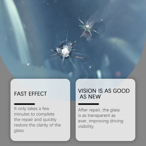Professional Windshield Crack Repair Kit For Car Glass Restoration UV Adhesive Resin With Scraper Curing Film Clear Vision