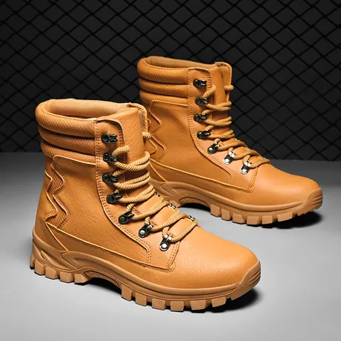 Men's Outdoor Tactical Boots High-Top Combat Boots Wear-Resistant Non-Slip Hiking Boots For Men And Women Large Size Work Shoes