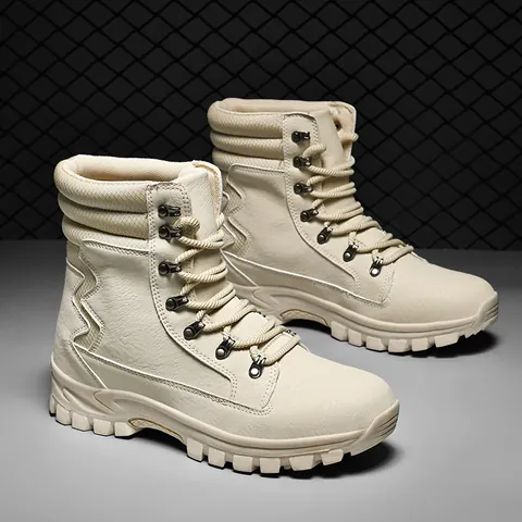 Men's Outdoor Tactical Boots High-Top Combat Boots Wear-Resistant Non-Slip Hiking Boots For Men And Women Large Size Work Shoes