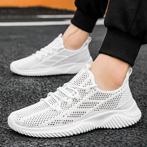Baskets d'Été en Maille pour Femmes Légères et Respirantes Chaussures de Course Semelle Souple Décontractées Sport en Plein Air