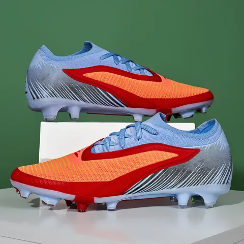 Professional Soccer Shoes Men Women Low Top Breathable Fly Knit Mesh FG AG Studs Athletic Football Boots Training Sneakers