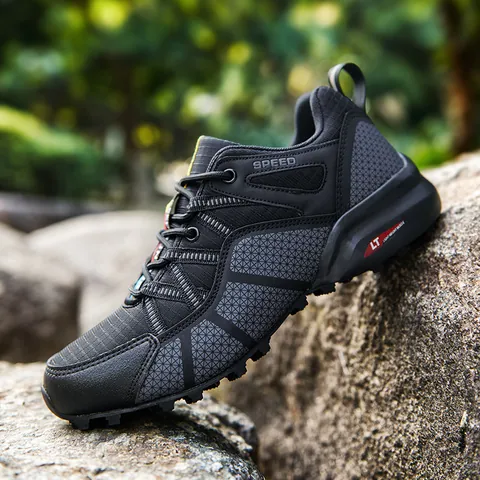 Men's Lightweight Breathable Hiking Shoes Outdoor Non-slip Trekking Sneakers Fashion Athletic Walking Shoes Large Size 40-47