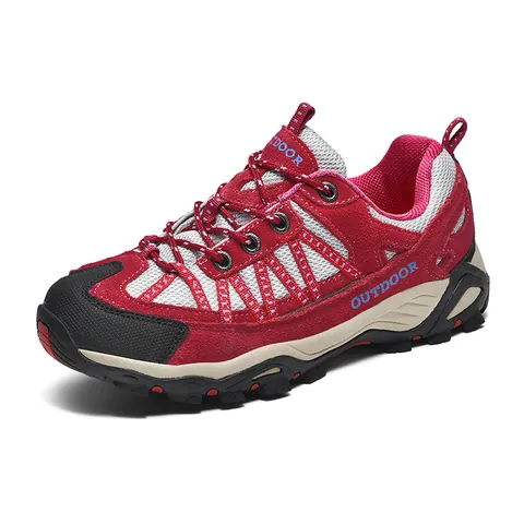 Scarpe da Trekking Unisex Traspiranti in Pelle Scamosciata e Rete Resistenti all'Usura Leggere Basse Sneaker da Escursionismo Outdoor per Uomo Donna