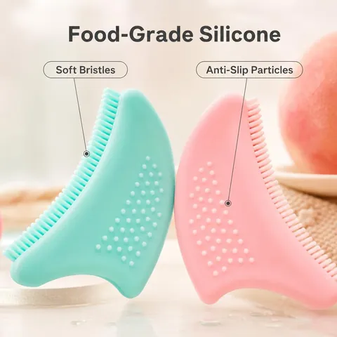 Spazzola per Massaggio Facciale e del Collo in Silicone ad Angolo Strumento per Drenaggio Linfatico e Contorno Viso Cura della Pelle Donna