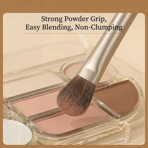 Professional Eye Makeup Brushes Wood Grain Handle Synthetic Fiber Eyeshadow Blending Eyeliner Brow Brushes With Pouch