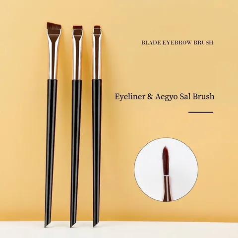 Professional Blade Eyeliner Brush Set Synthetic Fiber Bristles Long Handle Eyebrow Aegyosal Makeup Brush For Women Jewelry