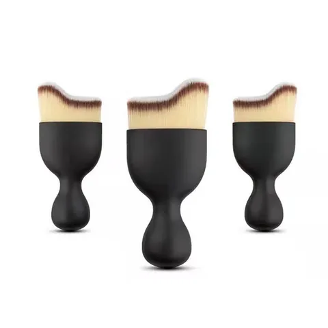 Wave Shape Makeup Cleaning Brush Ergonomic Curve Handle Synthetic Fiber Brush For Car Interior Vent Detail Removal Multi-purpose Soft Beauty Brush