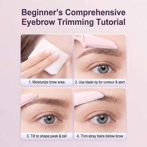 Juego de Navajas para Cejas Plegables Recortador de Cejas de Seguridad Profesional Con Protector Macro de Acero Inoxidable para Mujer Herramientas de Maquillaje