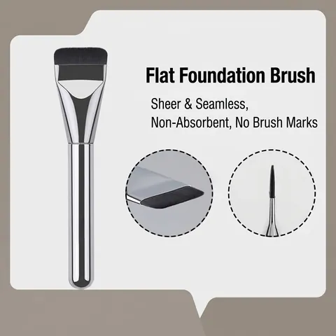 Brocha para Base de Maquillaje Plana Ultra Delgada Brocha para Corrector y Mascarilla Herramientas de Maquillaje Profesional