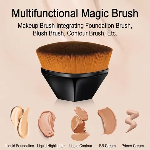 Professional No. 55 Magic Foundation Brush Portable Hexagon Seamless Makeup Brush For Liquid Powder Cream With Case Beauty Tool