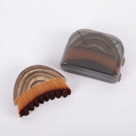 Brocha de Contorno Facial Linfático Brocha de Masaje Facial Escultora Con Estuche Protector Fibra Sintética Brocha de Maquillaje Portátil para Cuidado de Contorno de Ojos y Cuello