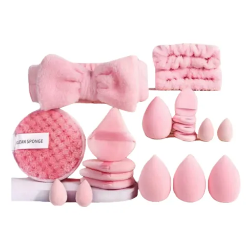 Kit Profesional de Herramientas de Maquillaje Rosa Que Incluye Brochas de Oro Rosa Esponjas de Belleza Tijeras para Cejas y Neceser