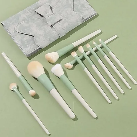 Morandi Mini Portable Makeup Brush Collection Synthetic Fiber Soft Bristles Travel Beauty Tools With Storage Bag