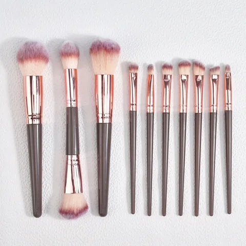 Professional Champagne Gold Makeup Brush Collection Synthetic Bristles Foundation Eyeshadow Blending Powder Brushes For Beginners Women Beauty Tool